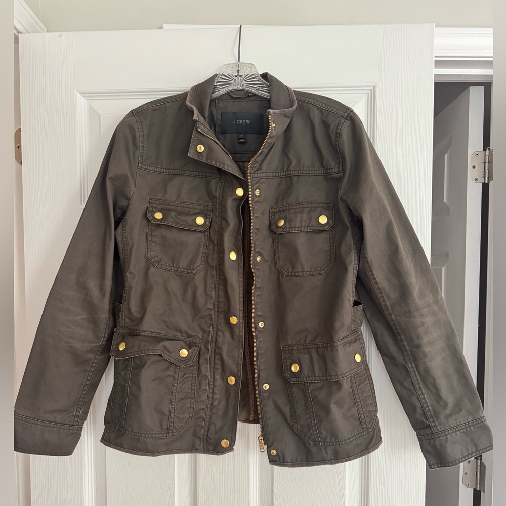 J. Crew Dark Brown Jacket with Brass Zipper